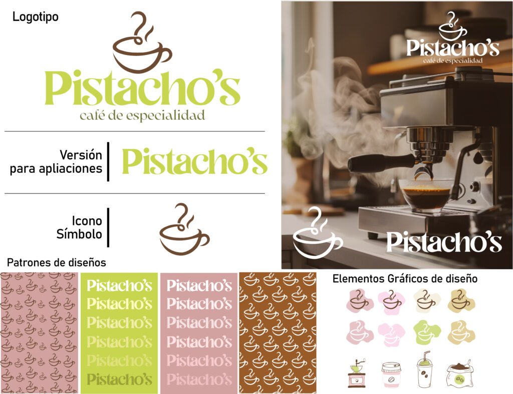Proyectos de Branding identidad Pistacho Cafe 1