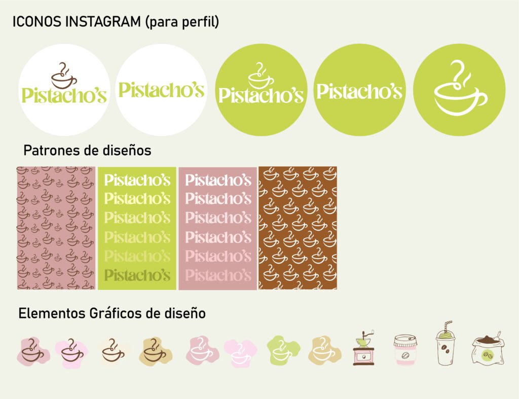 Proyectos de Branding identidad Pistacho Cafe 2