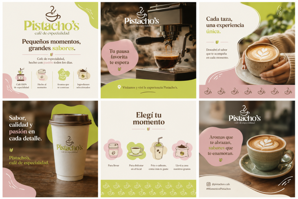 Proyectos de Branding identidad Pistacho Cafe 4