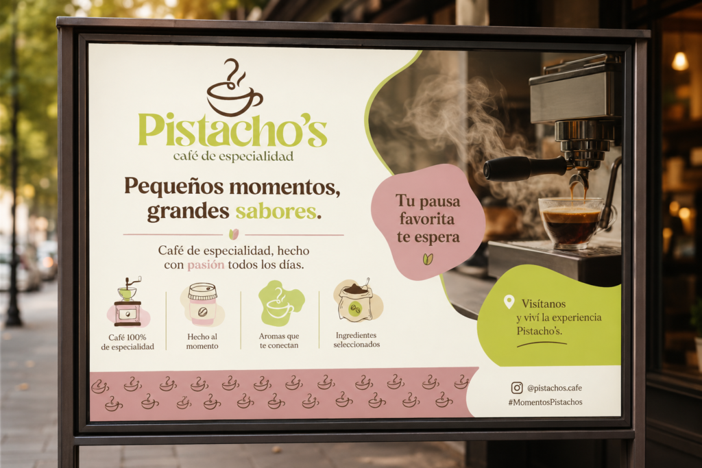 Proyectos de Branding identidad Pistacho Cafe 5